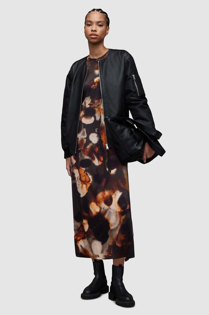 Φόρεμα AllSaints Katlyn καφέ WD335Z