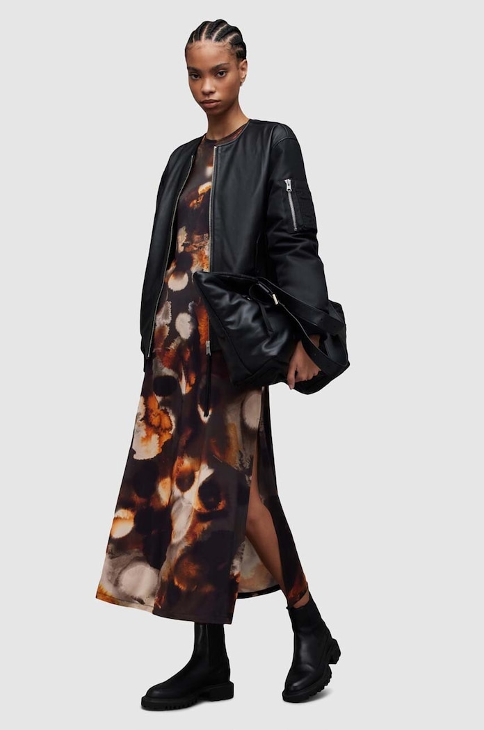 Φόρεμα AllSaints Katlyn WD335Z καφέ