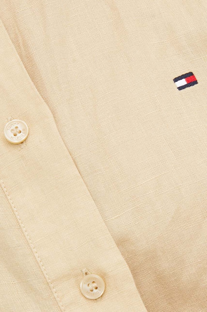 Ленена рокля Tommy Hilfiger WW0WW41911 бежов