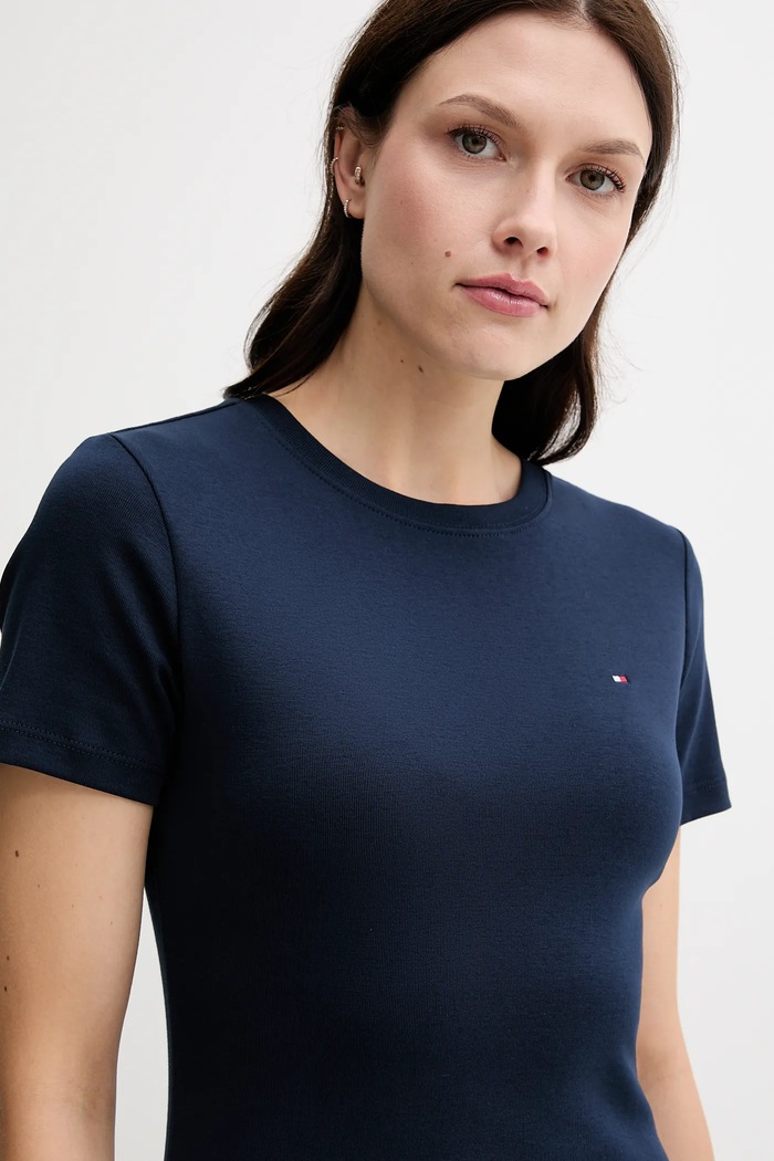 Tommy Hilfiger sukienka bawełniana niebieski WW0WW42721
