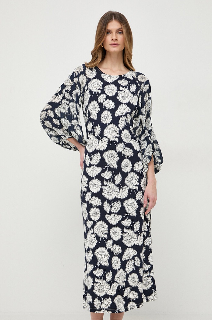 Haljina s dodatkom svile Weekend Max Mara casual mornarsko plava 2415621071600