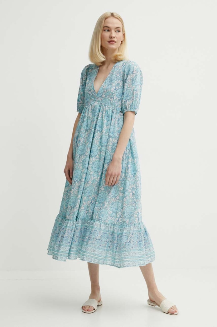 Bavlnené šaty Pepe Jeans MAFALDA modrá PL953479