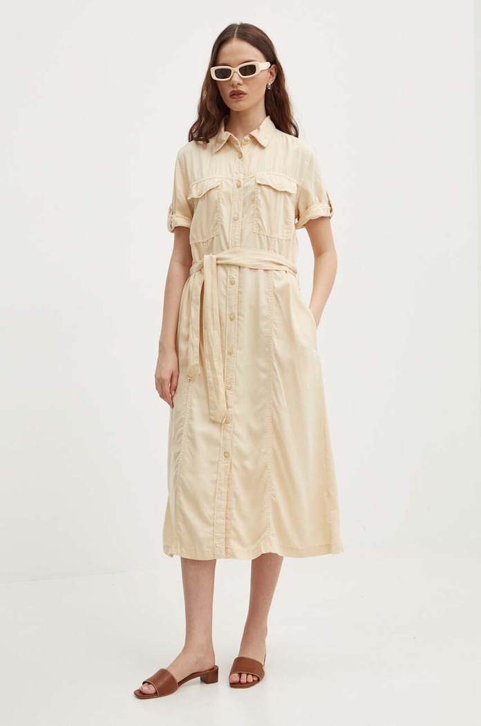 Φόρεμα Pepe Jeans EVELINDA EVELINDA PL953482 μπεζ SS24