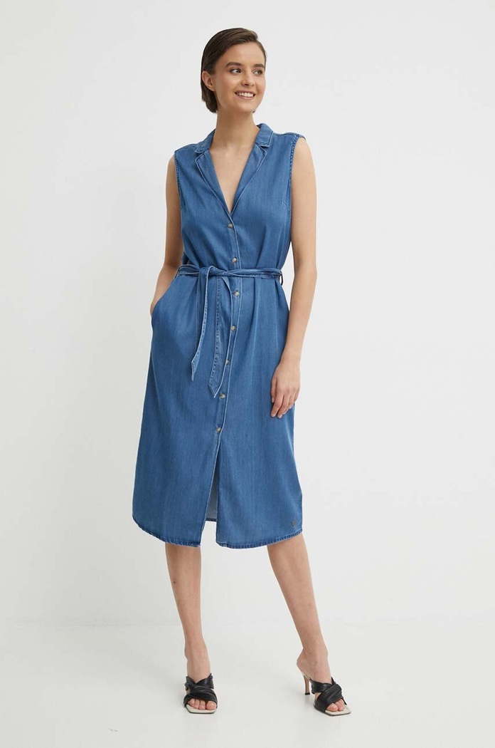 Šaty Pepe Jeans MAGGIE midi modrá PL953512