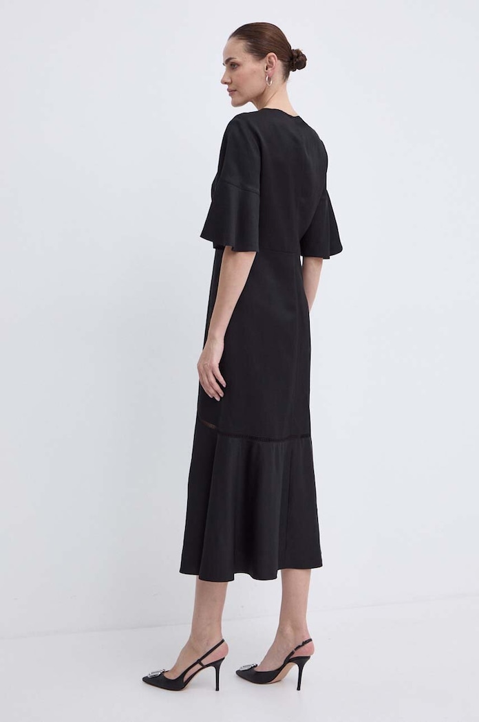 BOSS rochie din amestec de in 50512807 negru SS24