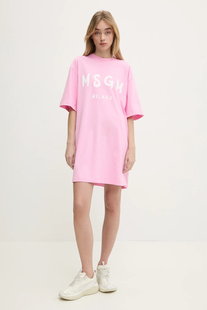 Bavlněné šaty MSGM mini růžová 2000MDA510.200002