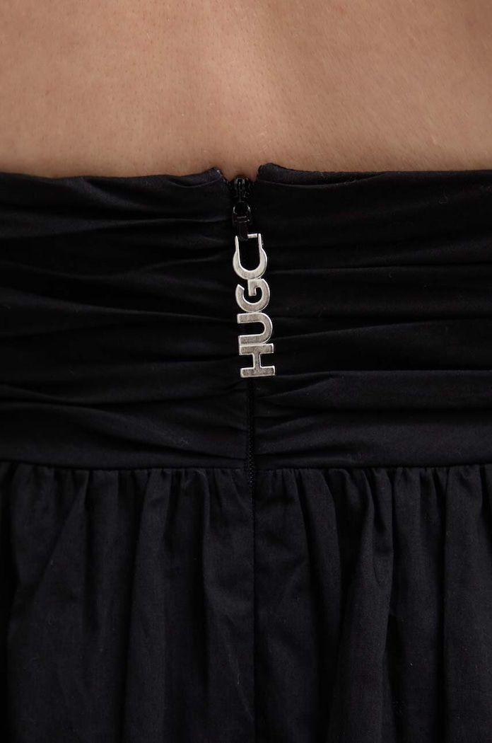 Pamučna haljina HUGO 50510433 crna