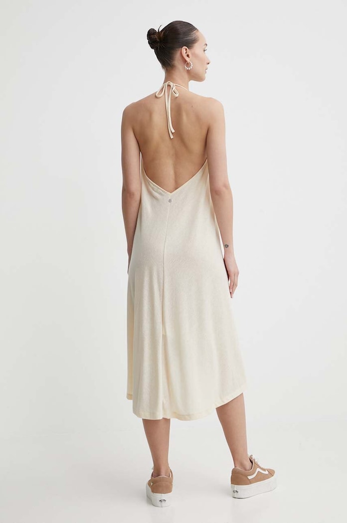 Îmbrăcăminte Roxy rochie din amestec de in ERJX603390 bej