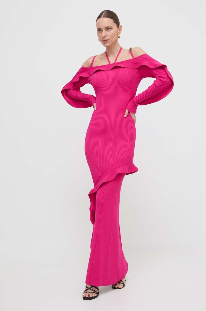 Šaty Versace Jeans Couture 76HAOM02.CMN33 růžová SS24