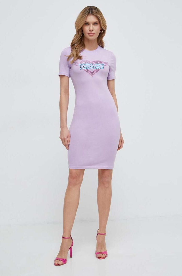 Šaty Versace Jeans Couture 76HAOL09.CJ02L fialová SS24