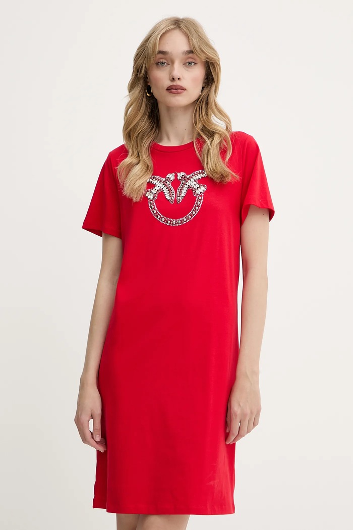 Pinko sukienka bawełniana Answear Exclusive casual czerwony 103933.A1R7