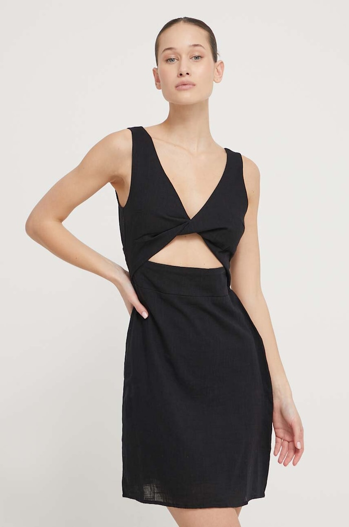 Billabong rochie din bumbac mini negru EBJWD00138