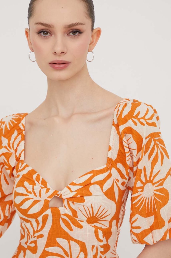 Bavlněné šaty Billabong Paradise oranžová ABJWD00664