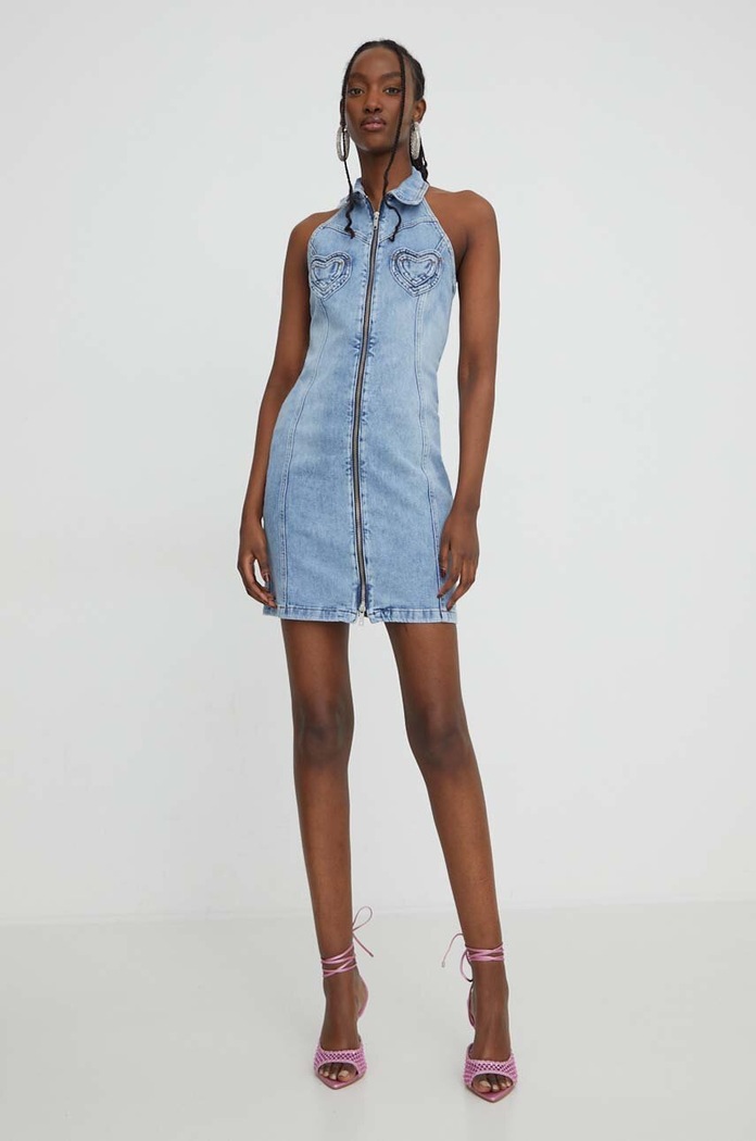 Φόρεμα τζιν Moschino Jeans 0405.3739 μπλε SS24