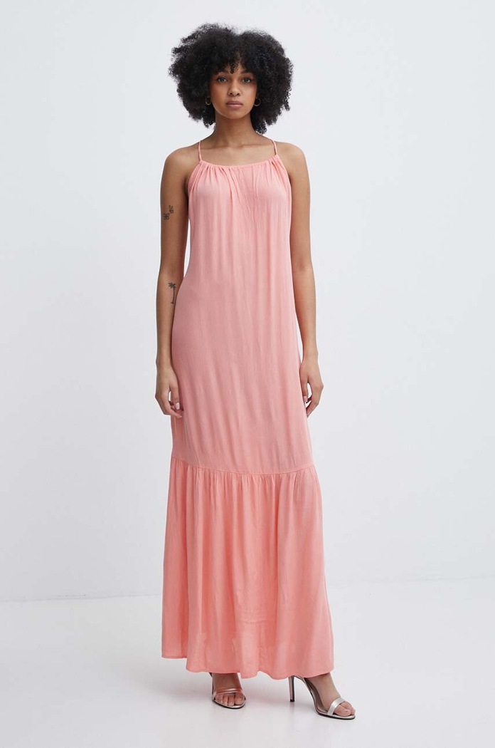 Šaty Tommy Hilfiger maxi růžová UW0UW05406