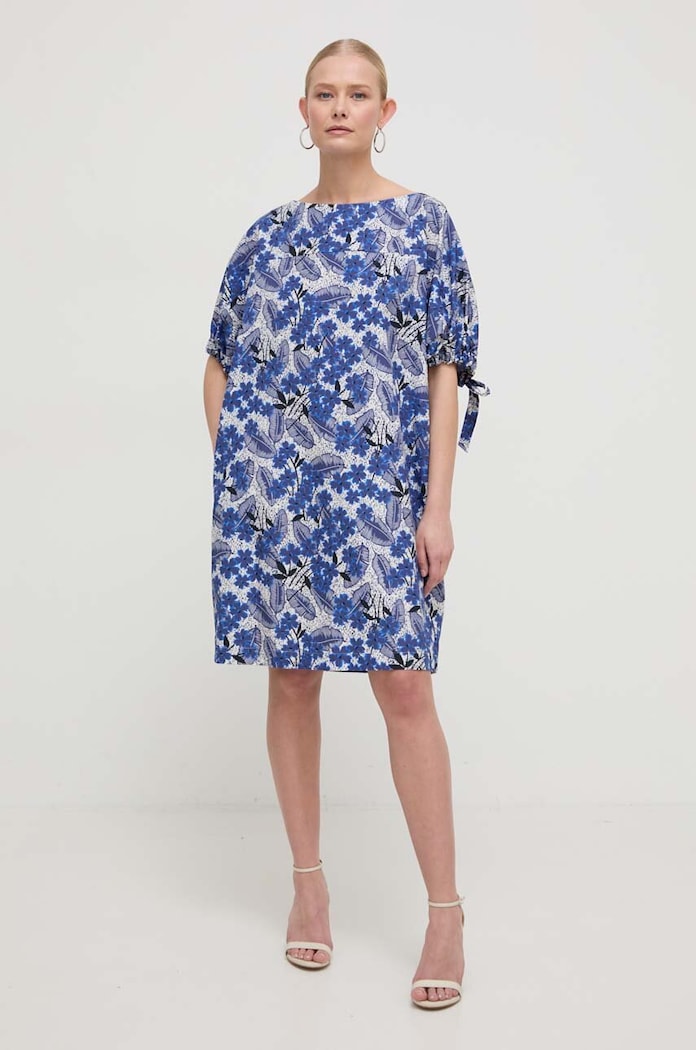 Weekend Max Mara rochie din bumbac 2415221102600 albastru SS24