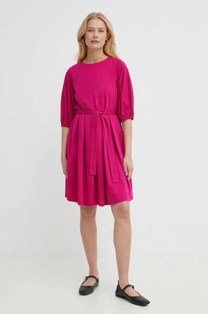 Bavlněné šaty Weekend Max Mara mini růžová 2415621072600