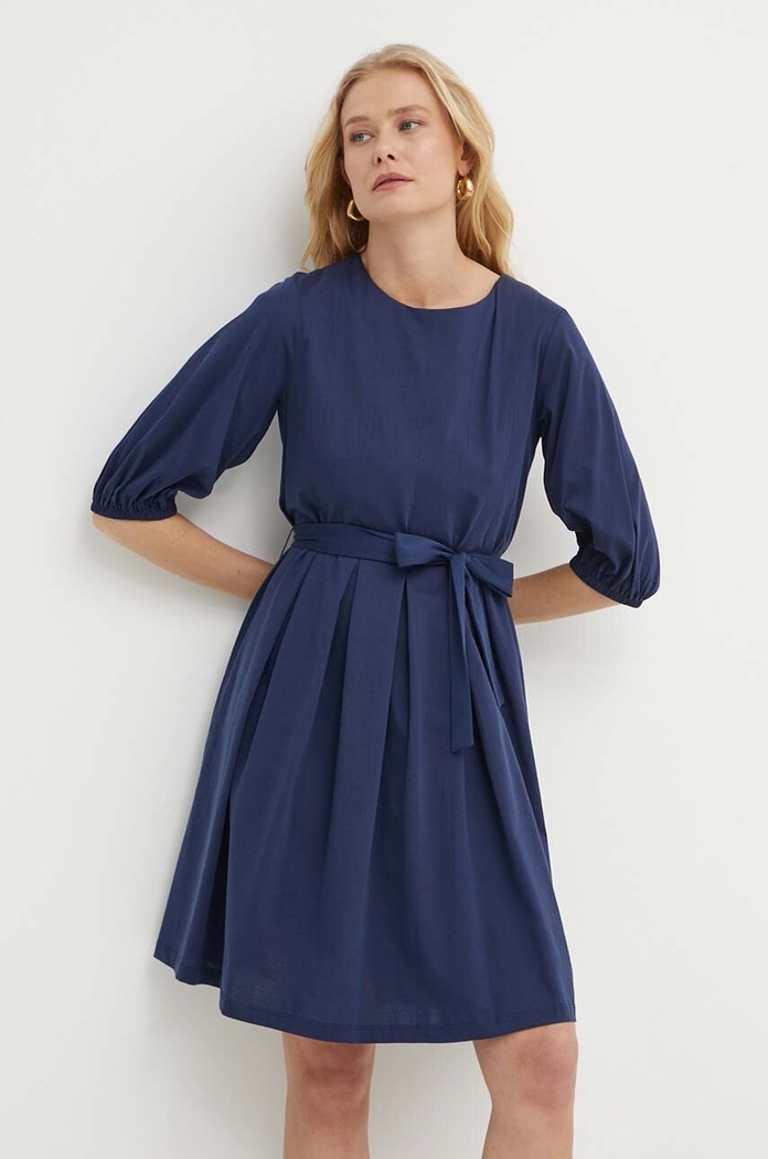 Bavlněné šaty Weekend Max Mara mini námořnická modř 2415621072600