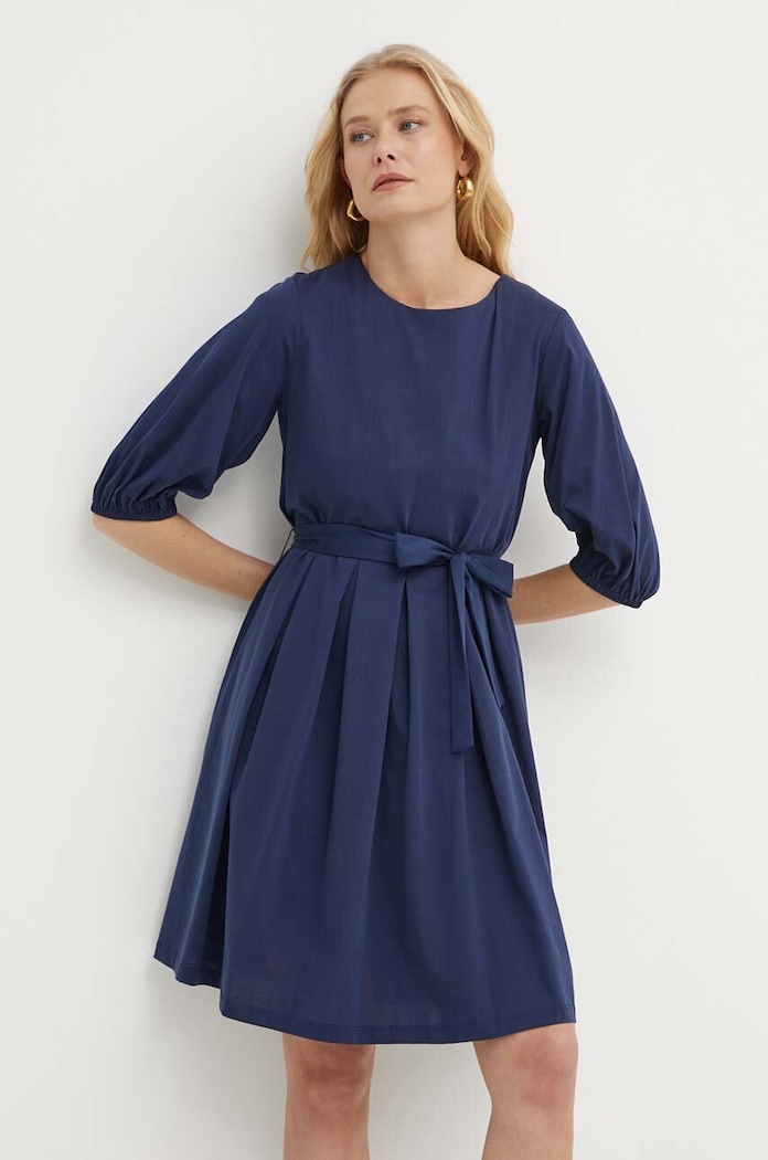 Bavlněné šaty Weekend Max Mara mini námořnická modř 2415621072600