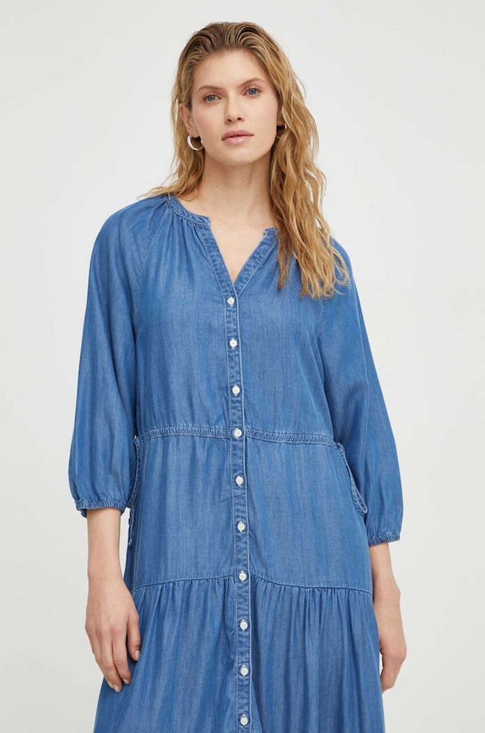 Памучна рокля Levi's син A7571