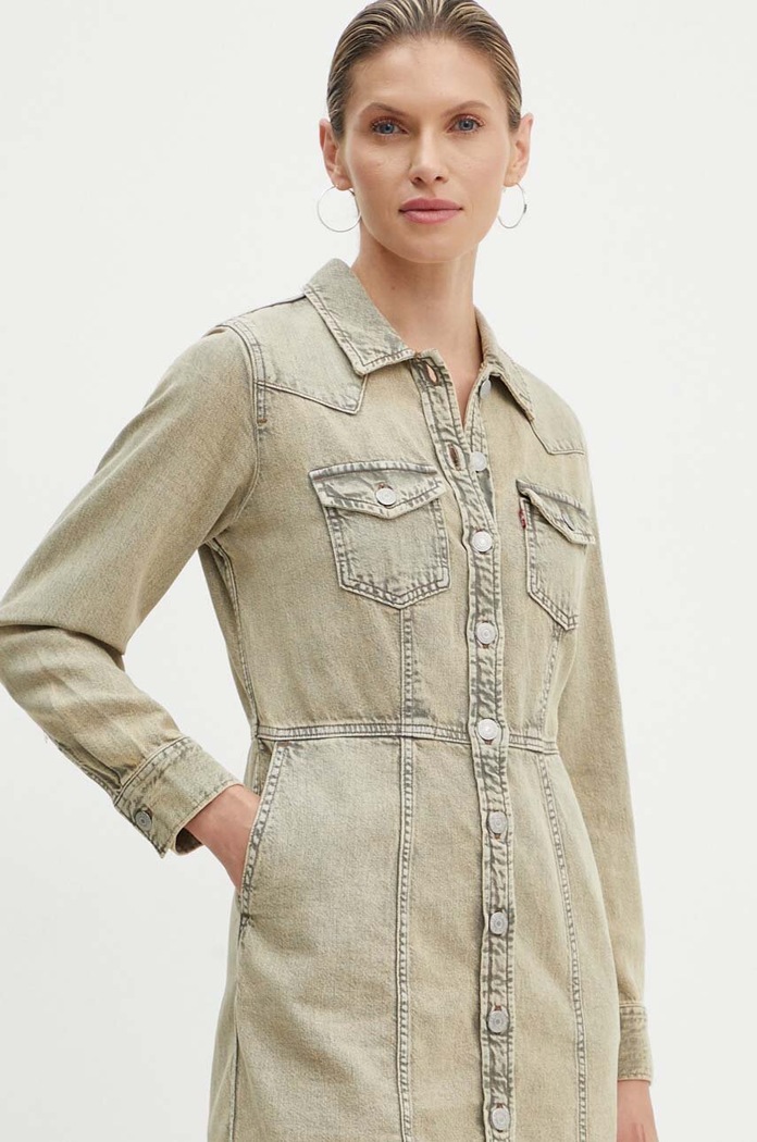Φόρεμα τζιν Levi's μπεζ A7592