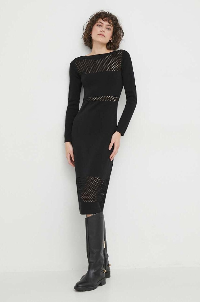 Sisley Sukienka 1B7YMV00N czarny SS24