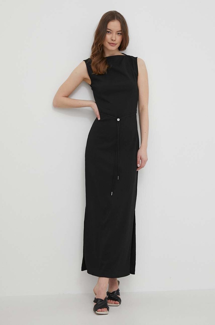 Φόρεμα Calvin Klein με ελαστάν μαύρο K20K206545