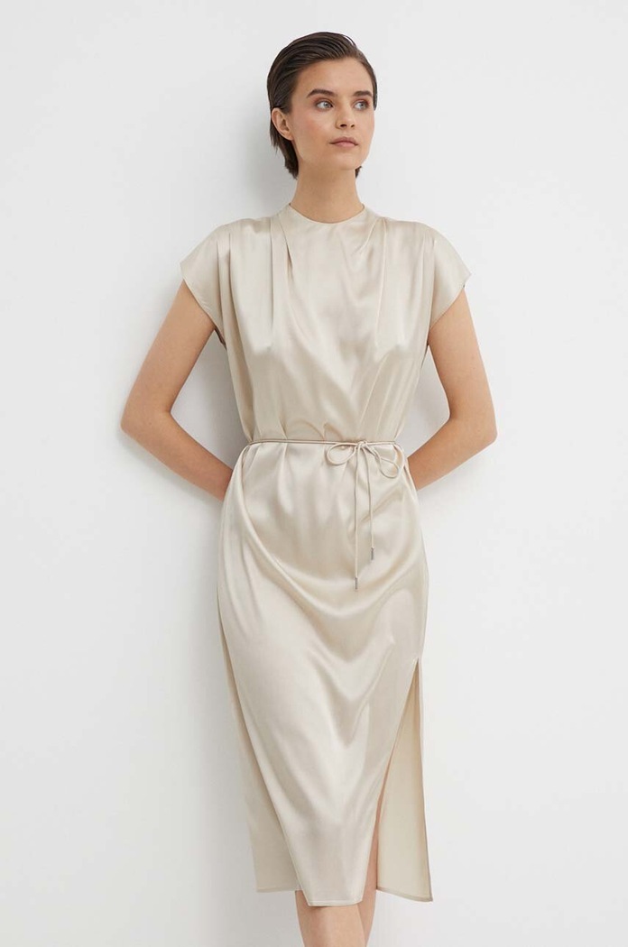 Šaty Calvin Klein s elastanom béžová K20K206676