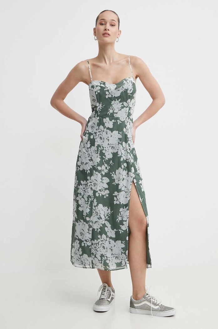 Šaty Abercrombie & Fitch kvetinový zelená KI159.4007.339
