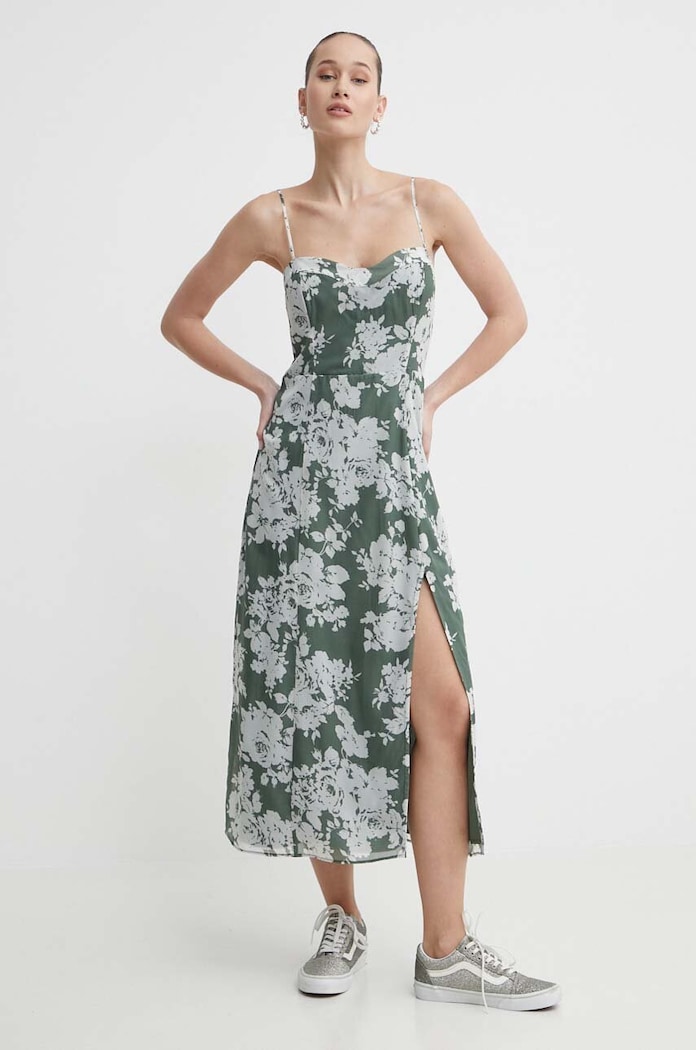 Šaty Abercrombie & Fitch kvetinový zelená KI159.4007.339