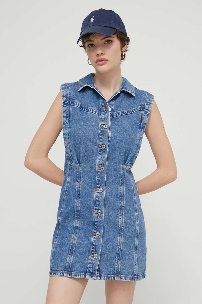 Abercrombie & Fitch Rochie din denim KI159.4030.280 albastru SS24