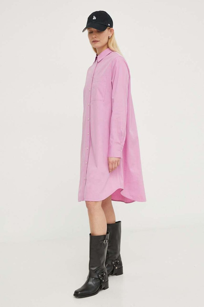 Marc O'Polo rochie cu guler roz 402101221353