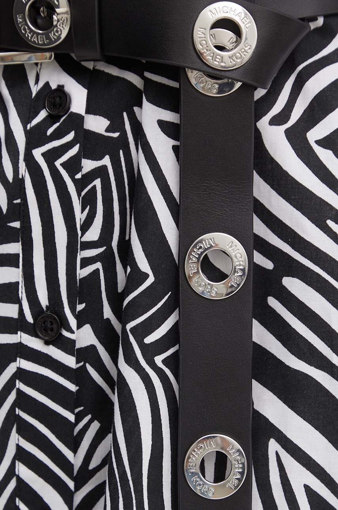 Βαμβακερό φόρεμα MICHAEL Michael Kors MS4829WETX μαύρο