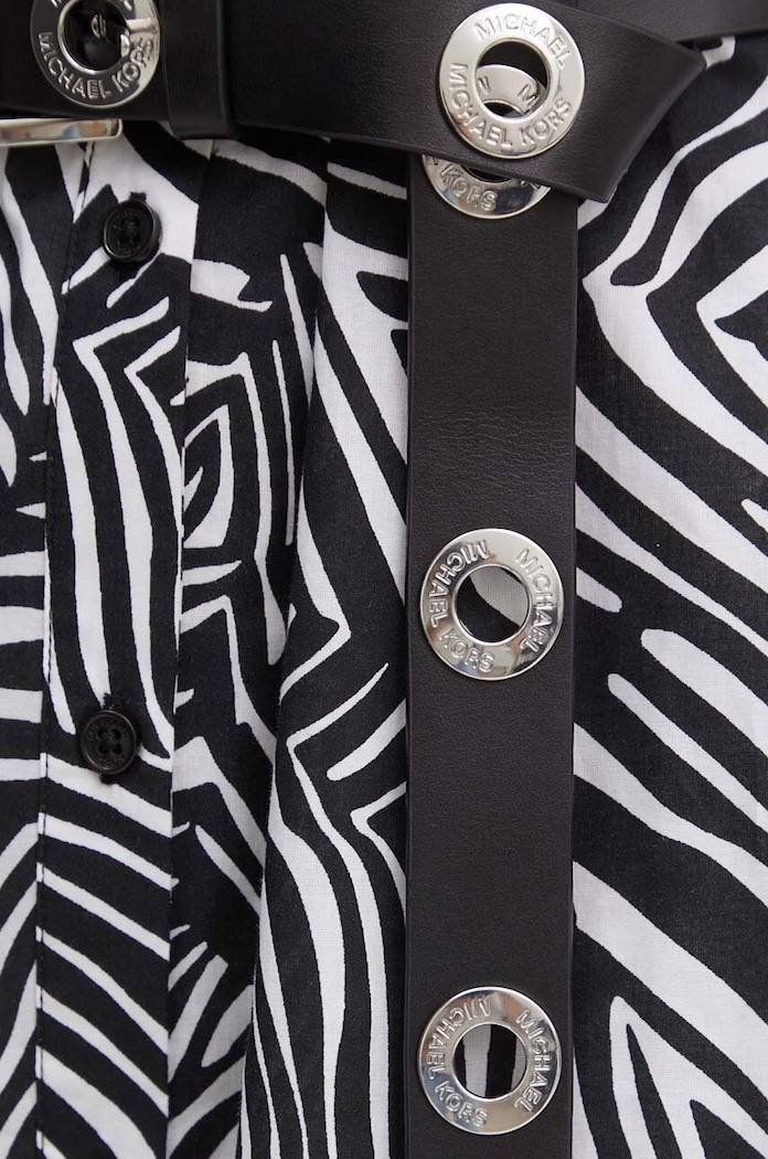 Βαμβακερό φόρεμα MICHAEL Michael Kors MS4829WETX μαύρο