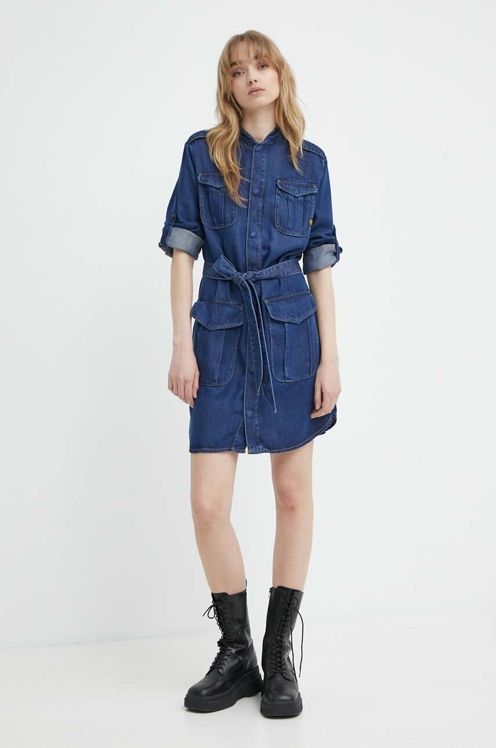 G-Star rochie D24350.D548 bleumarin SS24