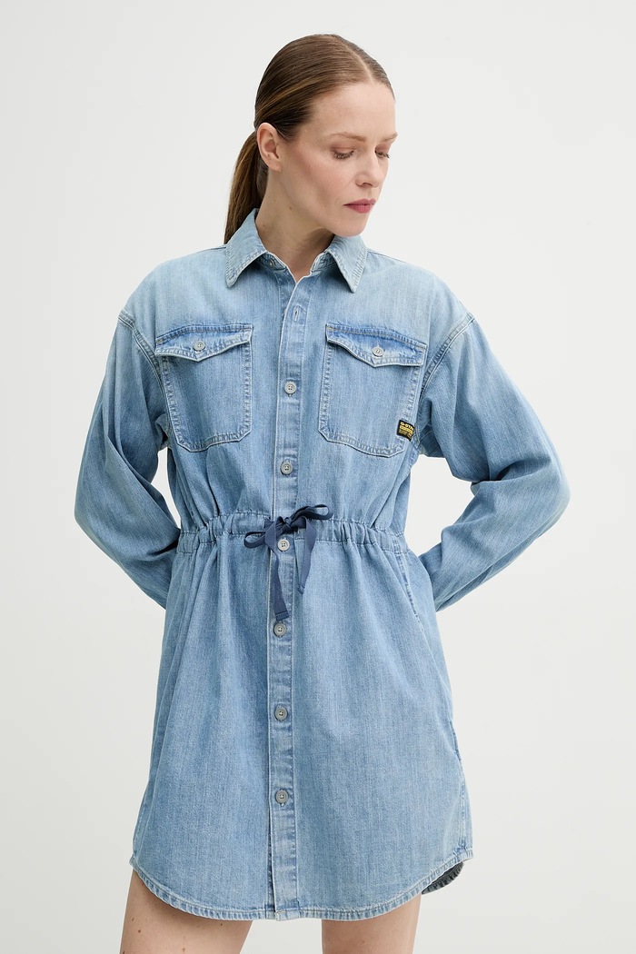 G-Star rochie din denim D24353.D252 albastru SS25