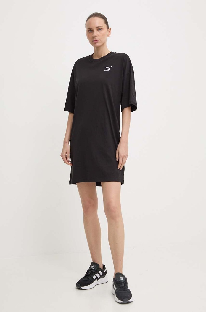 Puma rochie din bumbac BETTER CLASSIC 624232 negru SS24