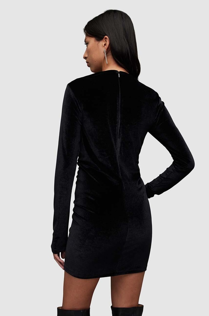 Φόρεμα AllSaints Anya Velvet μαύρο WD289Z