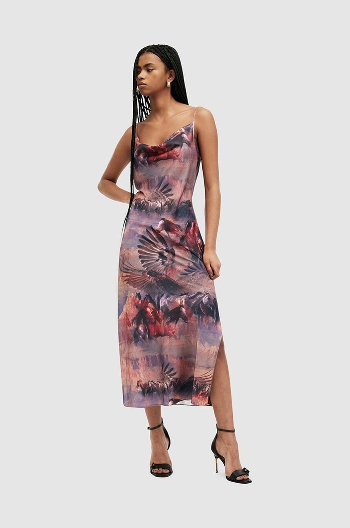 Odzież AllSaints sukienka HADLEY COLCA WD530Z multicolor