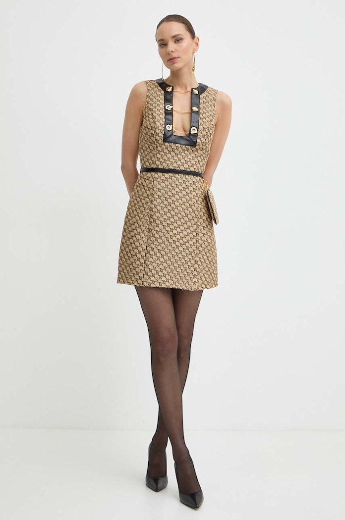 Elisabetta Franchi sukienka AB64642E2 beżowy SS24
