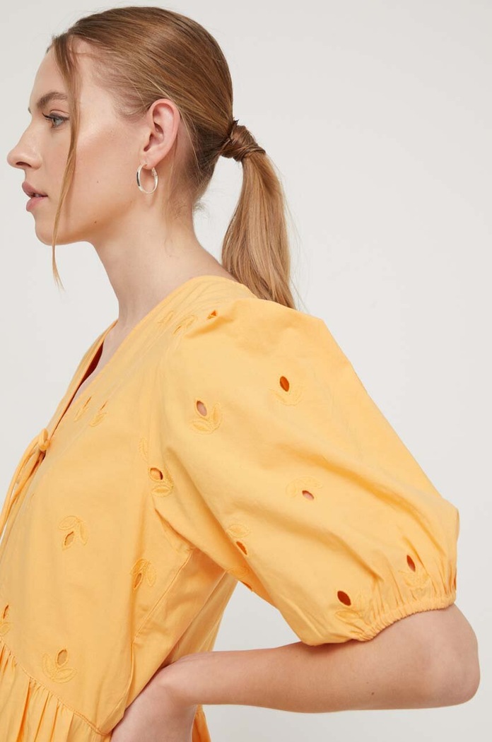 Bavlnené šaty Desigual 24SWVW60 oranžová