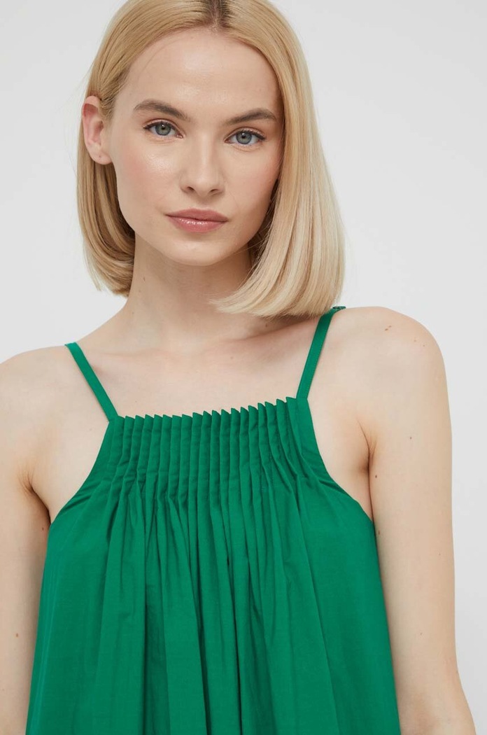 Desigual rochie din bumbac verde 24SWVW21