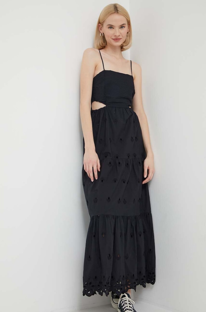 Desigual sukienka bawełniana MALVER bawełna czarny 24SWVW12