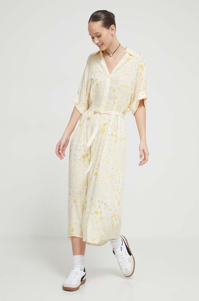 Desigual sukienka CANDELA casual żółty 24SWVW41