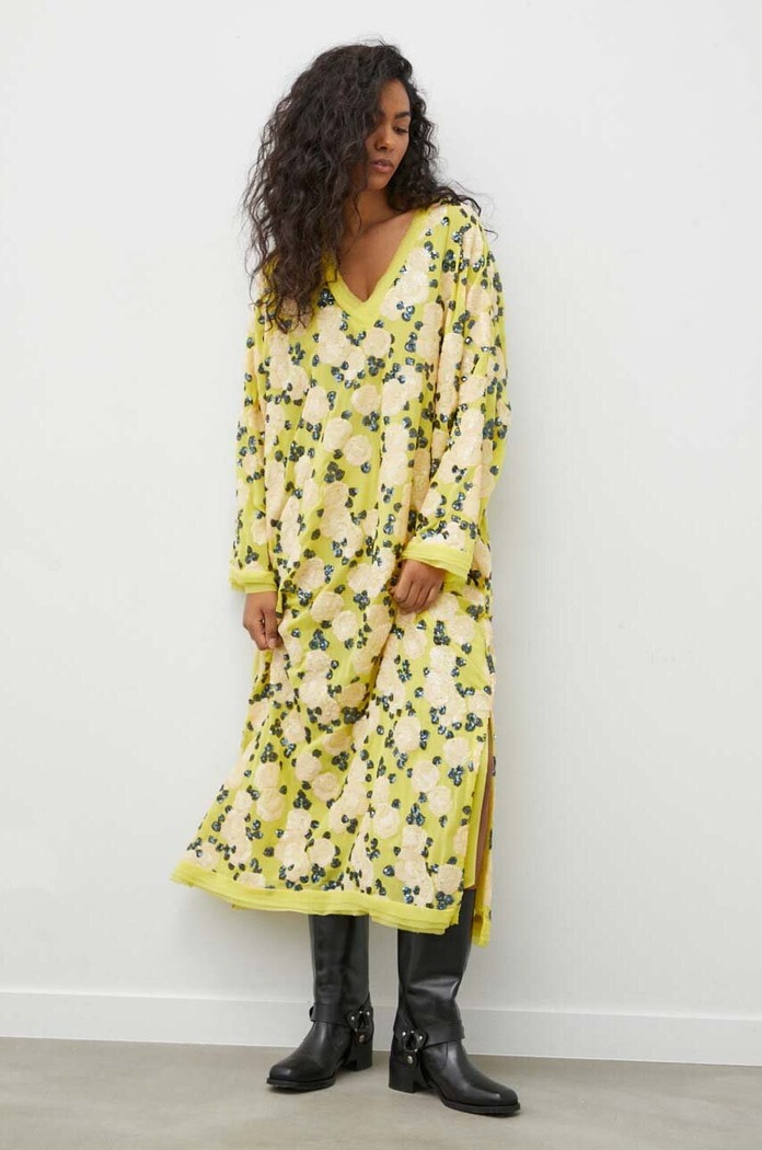 MUNTHE rochie maxi galben 1300.24226