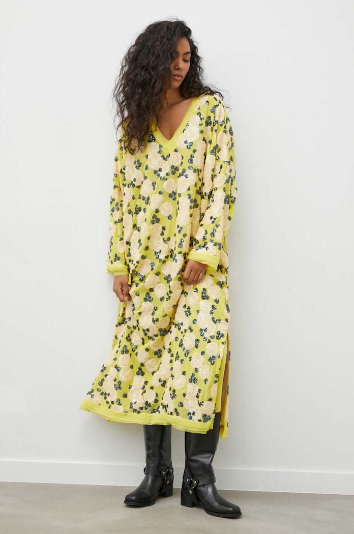 MUNTHE rochie maxi galben 1300.24226