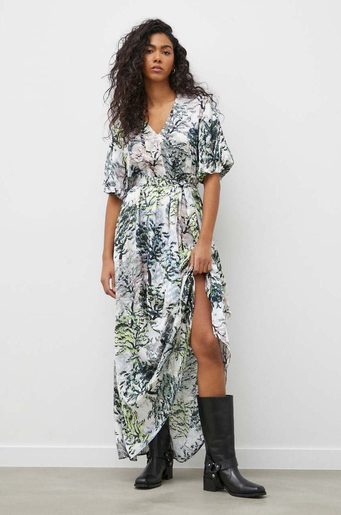 MUNTHE rochie din amestec de matase maxi multicolor 1305.24219