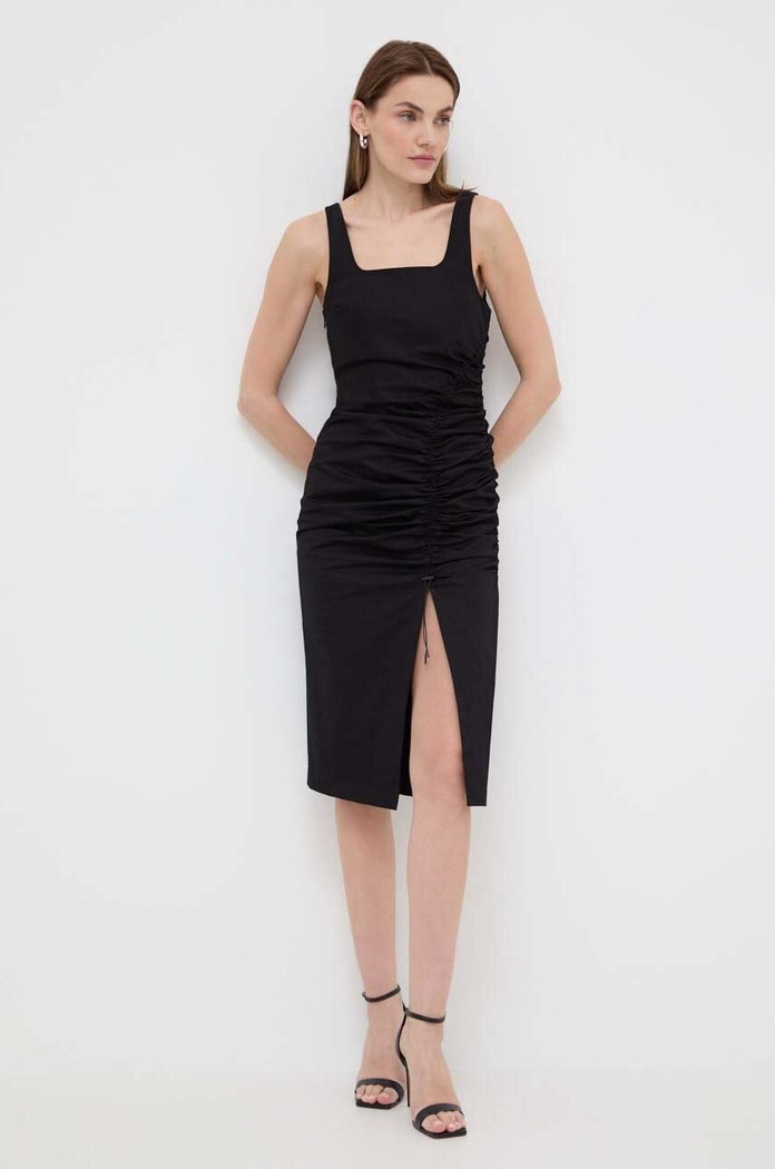 Karl Lagerfeld rochie din denim 241W1303 negru SS24