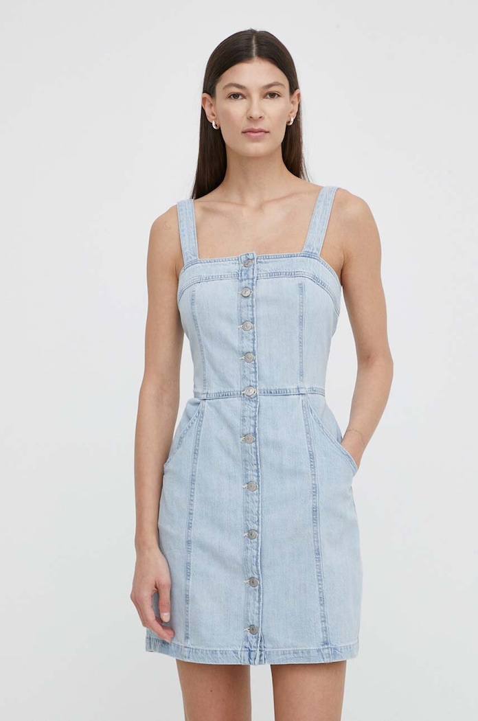 Дънкова рокля Levi's памук син A7573