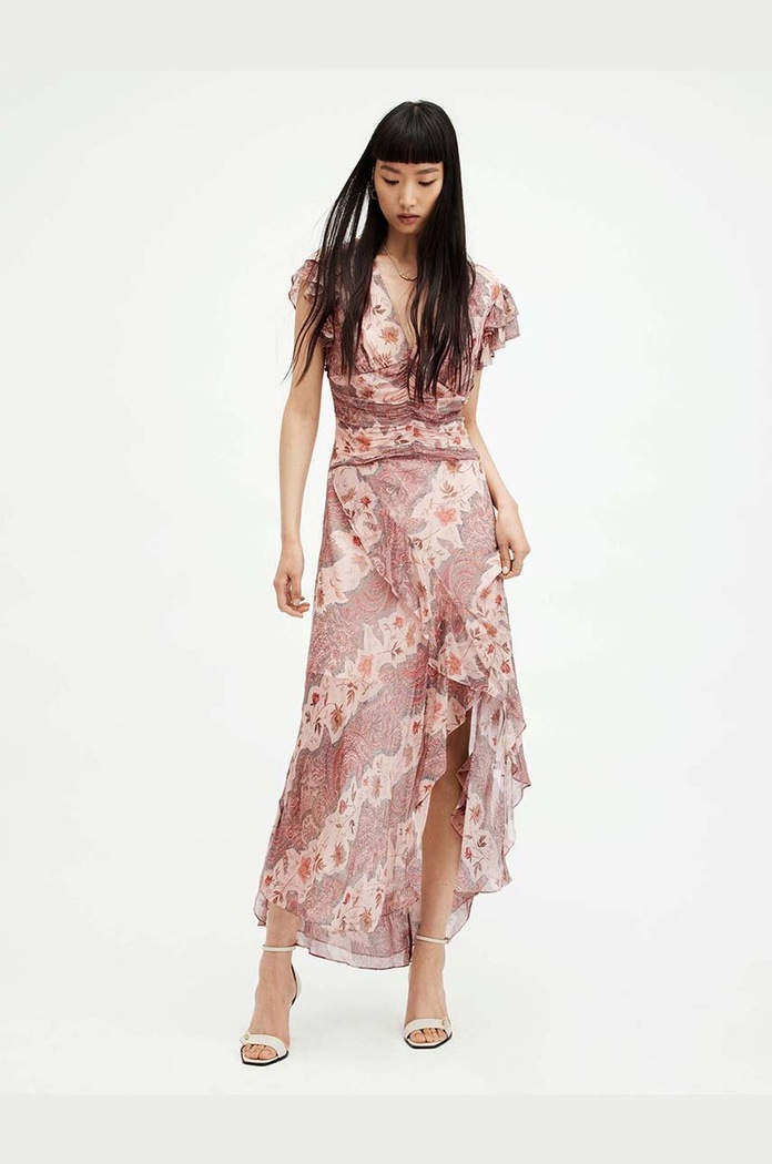 AllSaints ruha BREA CASCADE rövid többszínű WD535Z